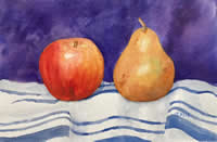 Apple, Pear and Tea Towel by Paul Alie